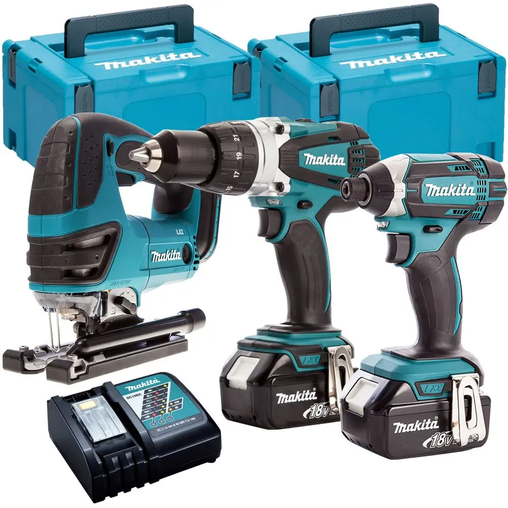 Makita Dlx2145tj 18V Twin Kit With 2 X 5.0Ah Batteries Charger & Jigsaw 1