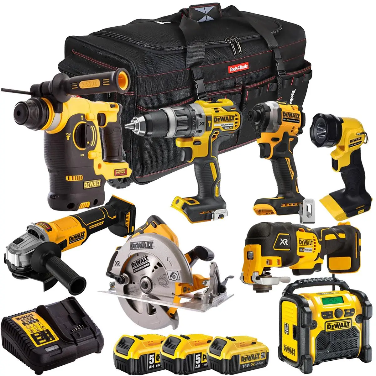 Dewalt 18V 8 Piece Combo Kit With 3 X Batteries & Charger T4tkit-1851 1