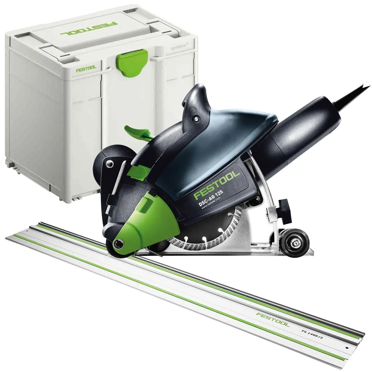 Festool Dsc-Ag 125-Plus 230V Gb Diamond Cutting System - 578440 With 1 X Guide Rail Fs 800/2 1