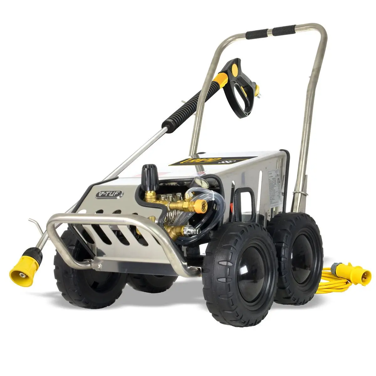V-Tuf Rapidssc110v 12L/Min All Stainless Industrial Mobile Site Pressure Washer 1500Psi & 100Bar 1