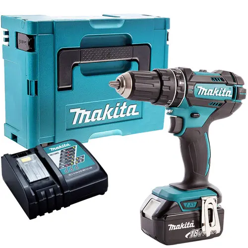 Makita Dhp482z 18V Lxt Combi Drill With 1 X 5.0Ah Battery Charger & Type 3 Case 1