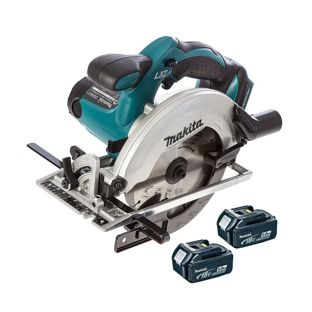 Makita Dss611z 18V Li-Ion 165Mm Circular Saw With 2 X 5.0Ah Batteries 1