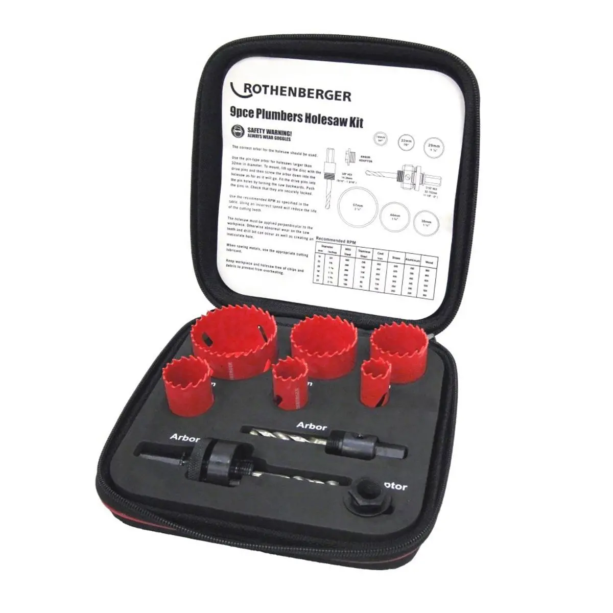 Rothenberger Plumbers Holesaw Set Of 9 Piece 114202R 1