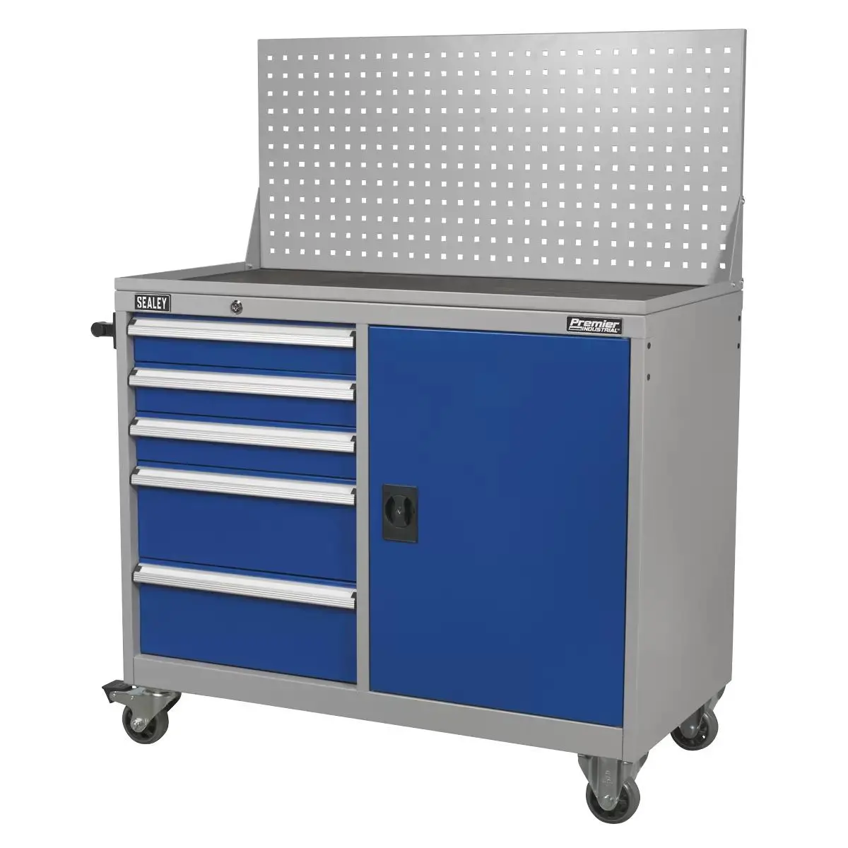 Sealey Api1103a 5 Drawer Industrial Mobile Workstation And 1 Shelf Locker 2