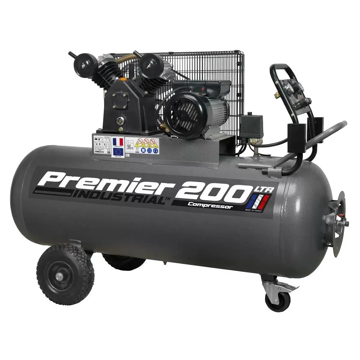 Sealey Sac3203b 200L Belt Air Compressor 3Hp With Front Control Panel 230V/16A 1
