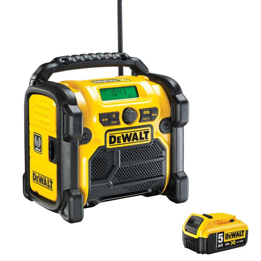 Dewalt Dcr020 240V Compact Dab Radio With 1 X 5.0Ah Battery 1