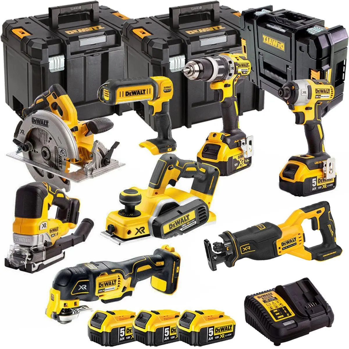Dewalt Dewkit90 18V Cordless 8 Piece Kit With 3 X 5.0Ah Batteries & Charger In Tstak 1