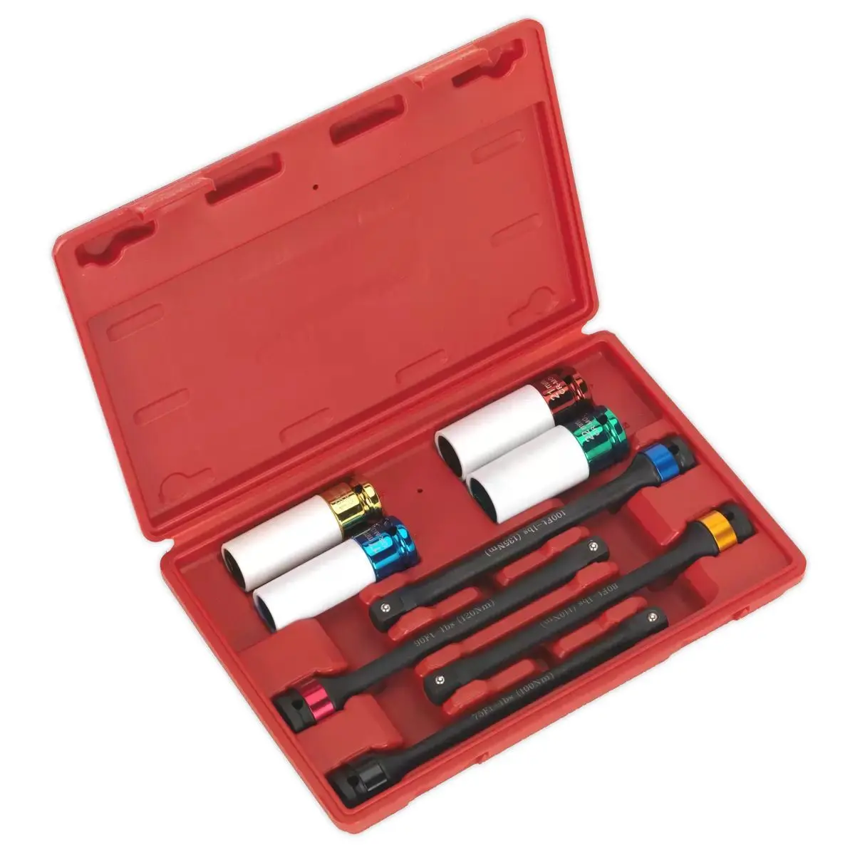 Sealey Ak2243 Torque Stick & Aluminium Wheel Impact Socket Set 8Pc 1/2"Sq 1