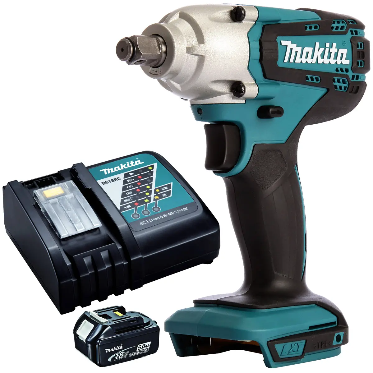 Makita Dtw190z 18V 1/2" Impact Wrench With 5.0Ah Battery & Charger 1