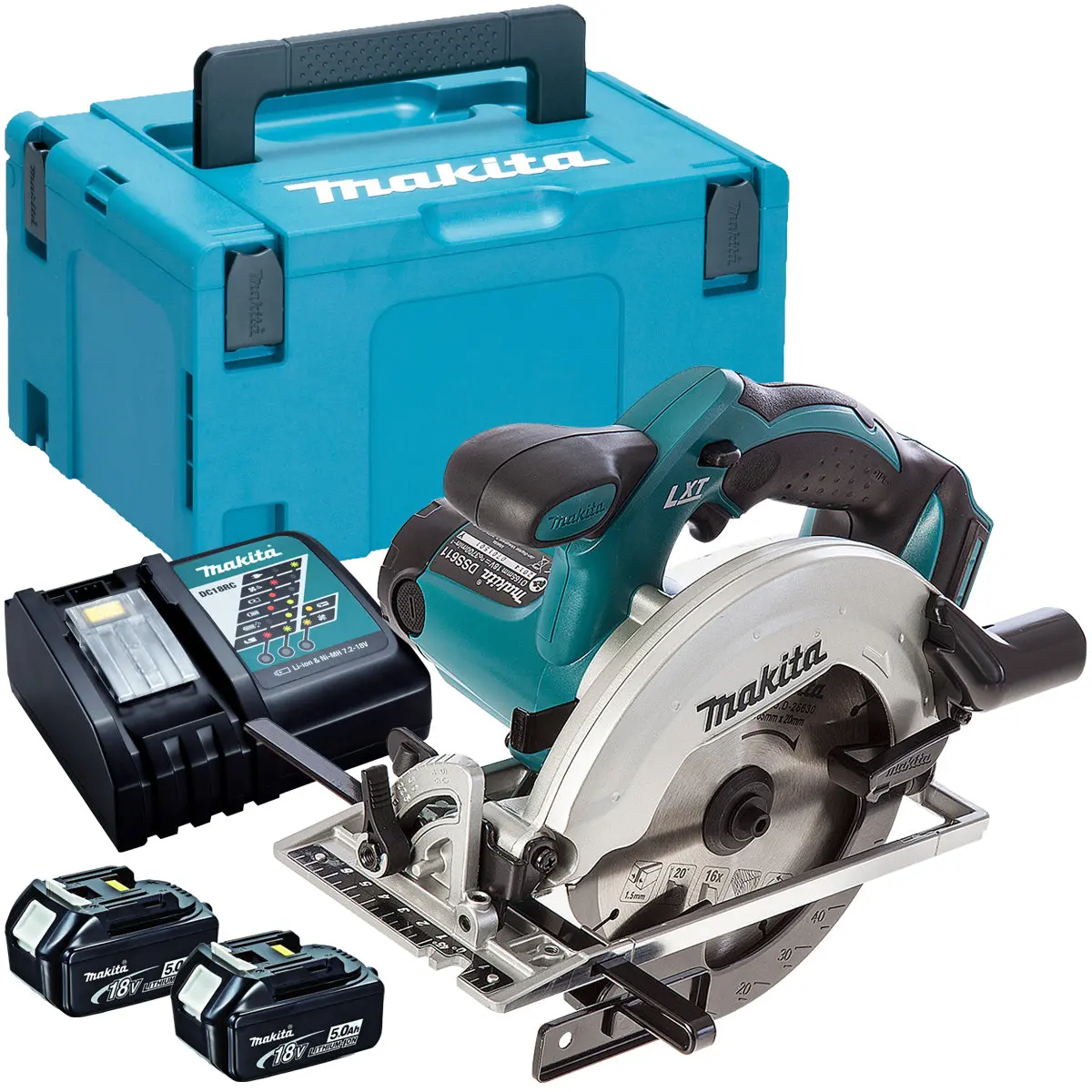 Makita Dss611z 18V 165Mm Circular Saw With 2 X 5.0Ah Batteries & Charger In Case 1