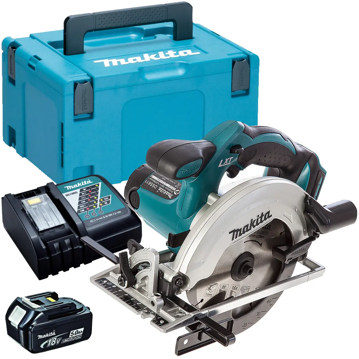 Makita Dss611z 18V 165Mm Circular Saw With 1 X 5.0Ah Battery & Charger In Case 1