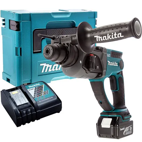 Makita Dhr202z 18V Sds+ Rotary Hammer Drill With 1 X 5.0Ah Battery Charger & Type 3 Case 1