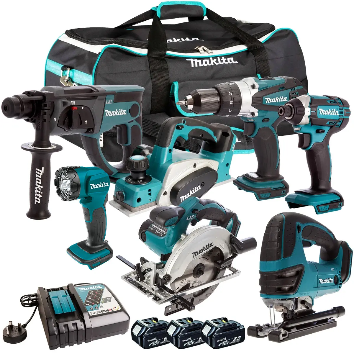 Makita 7 Piece 18V Li-Ion Kit 3 X 5.0Ah Batteries Makdeal 50M 1