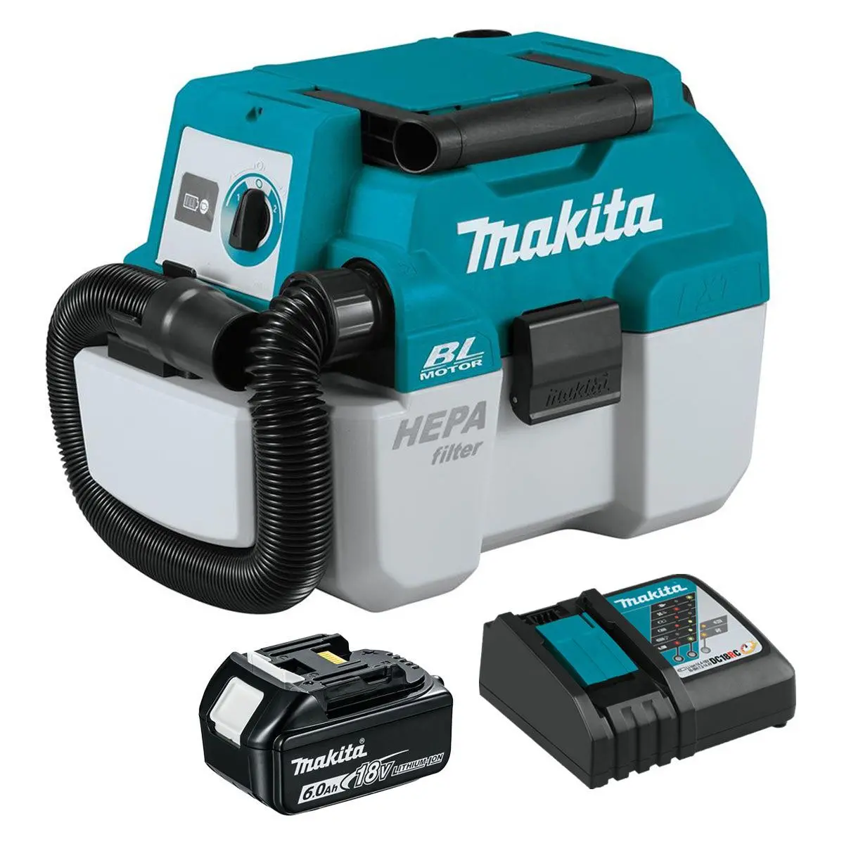 Makita Dvc750lz 18V Lxt Brushless L-Class Vacuum Cleaner With 1 X 6.0Ah Battery & Charger 1