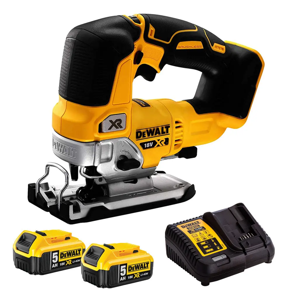 Dewalt Dcs334n 18V Brushless Top Handle Jigsaw With 2 X 5.0Ah Batteries & Charger 1