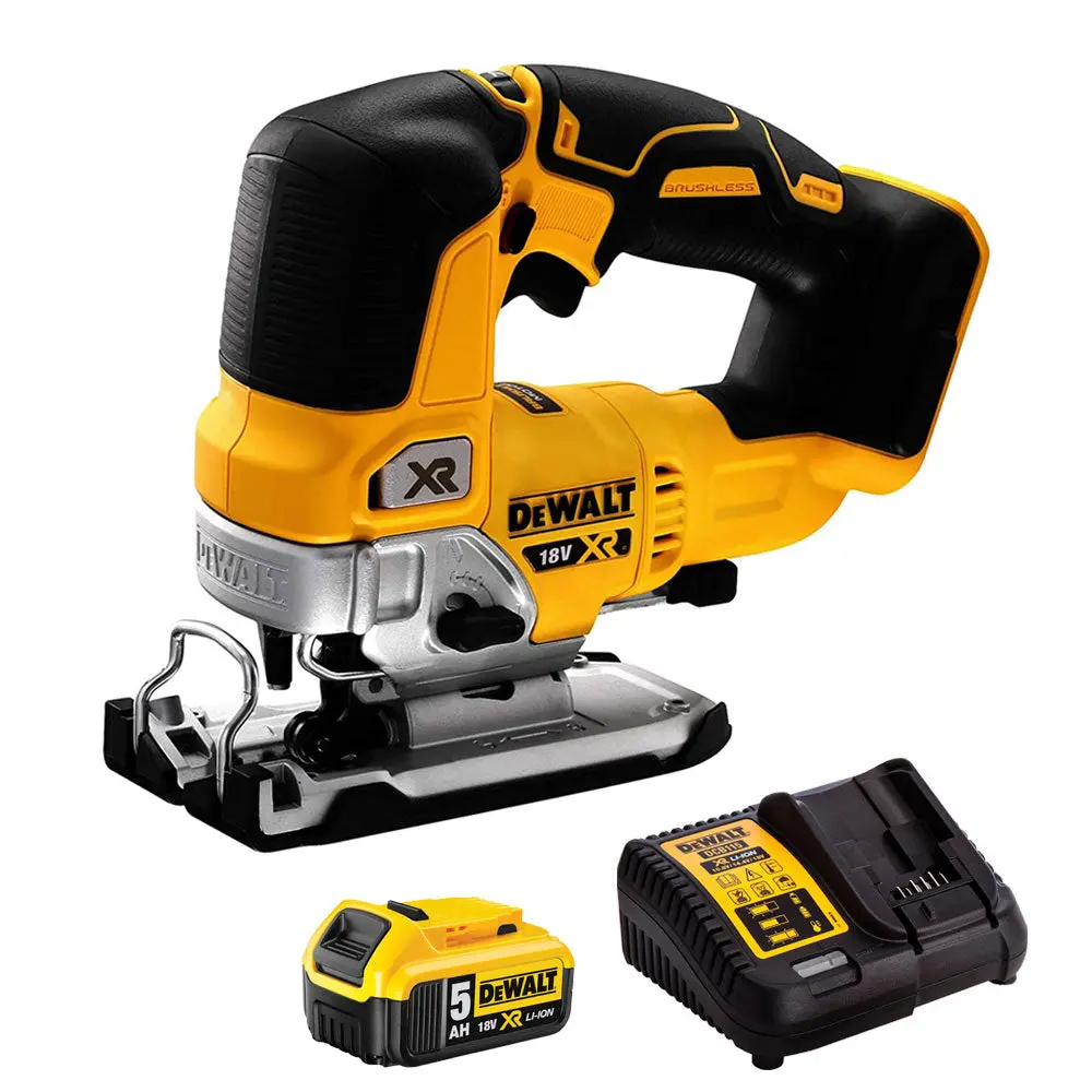 Dewalt Dcs334n 18V Brushless Top Handle Jigsaw With 1 X 5.0Ah Battery & Charger 1