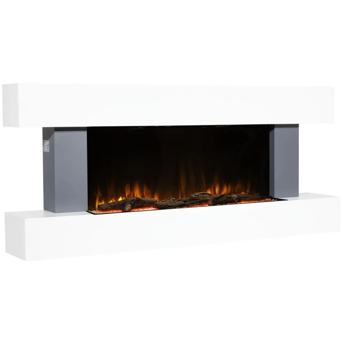 Sealey Dh112 Baridi Wall Mounting Electric Fireplace With Led Flame Effect 52" Grey 1