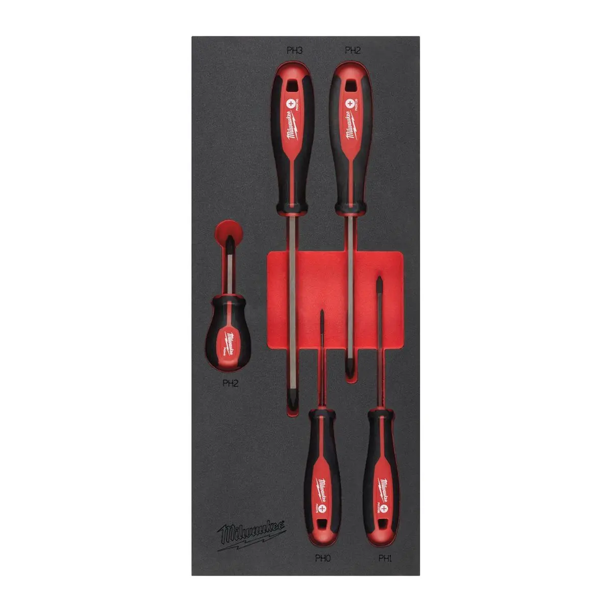 Milwaukee 5 Piece Phillips Tri-Lobe Screwdriver Set In Foam Insert 4932492393 1