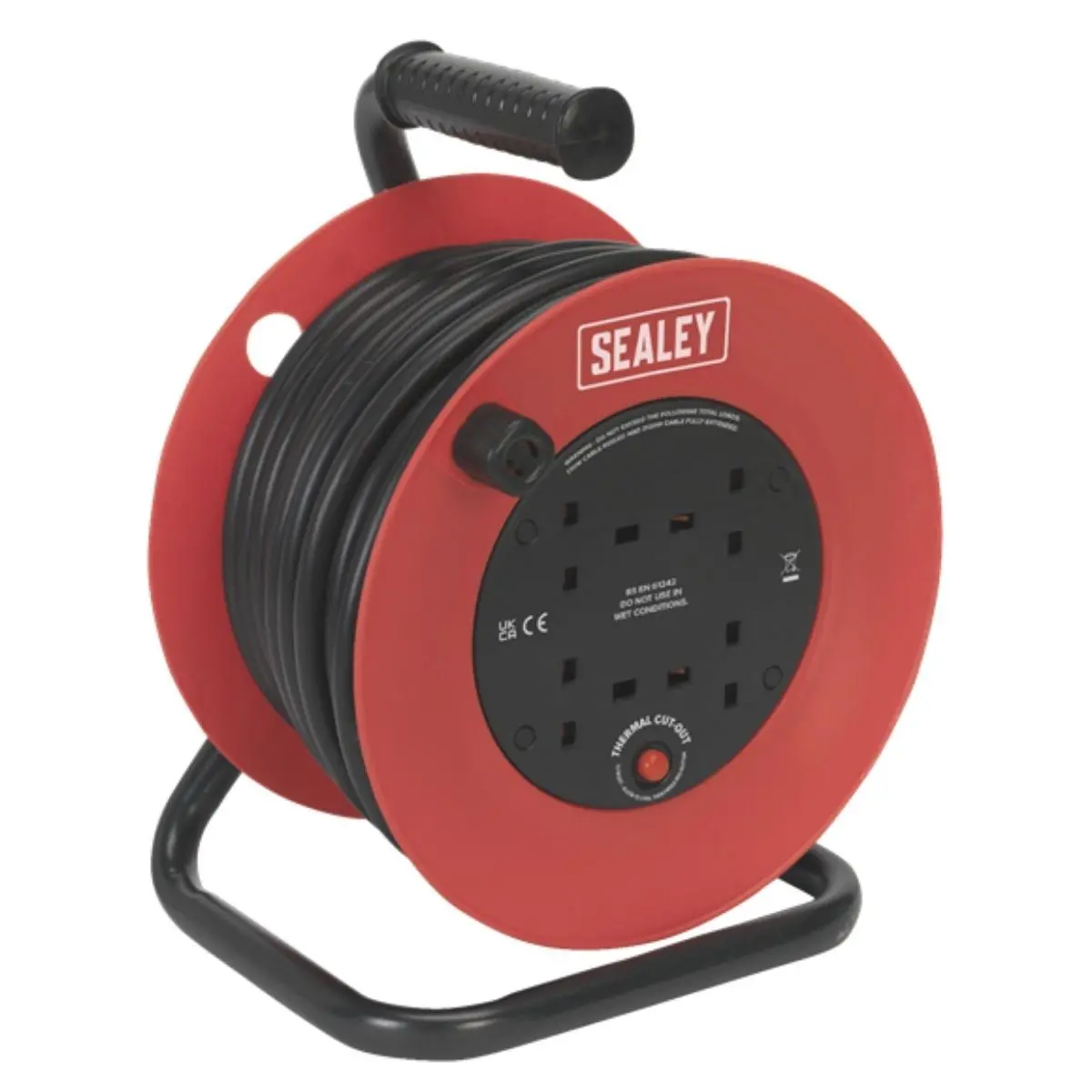 Sealey Cr50/1.5 Heavy-Duty Cable Reel 50M With Thermal Trip 230V 1