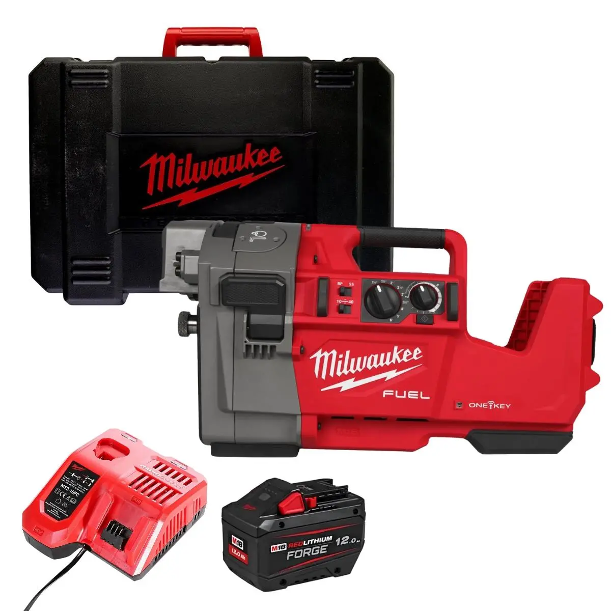 Milwaukee M18frgro114-0C 18V M18 Fuel Brushless Roll Groover With 1 X 12.0Ah Battery Charger & Case 1