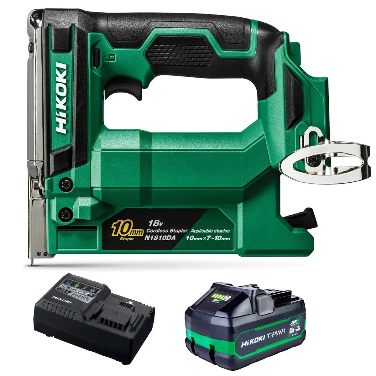 Hikoki N1810daw4z 18V 10Mm Crown Width Fine Wire Stapler With 1 X 8.0Ah Battery & Charger 1