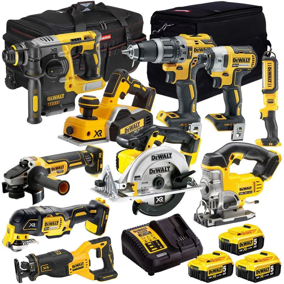 Dewalt 18V 10 Piece Cordless Kit With 3 X 5.0Ah Battery & Charger T4tkit-7319 1