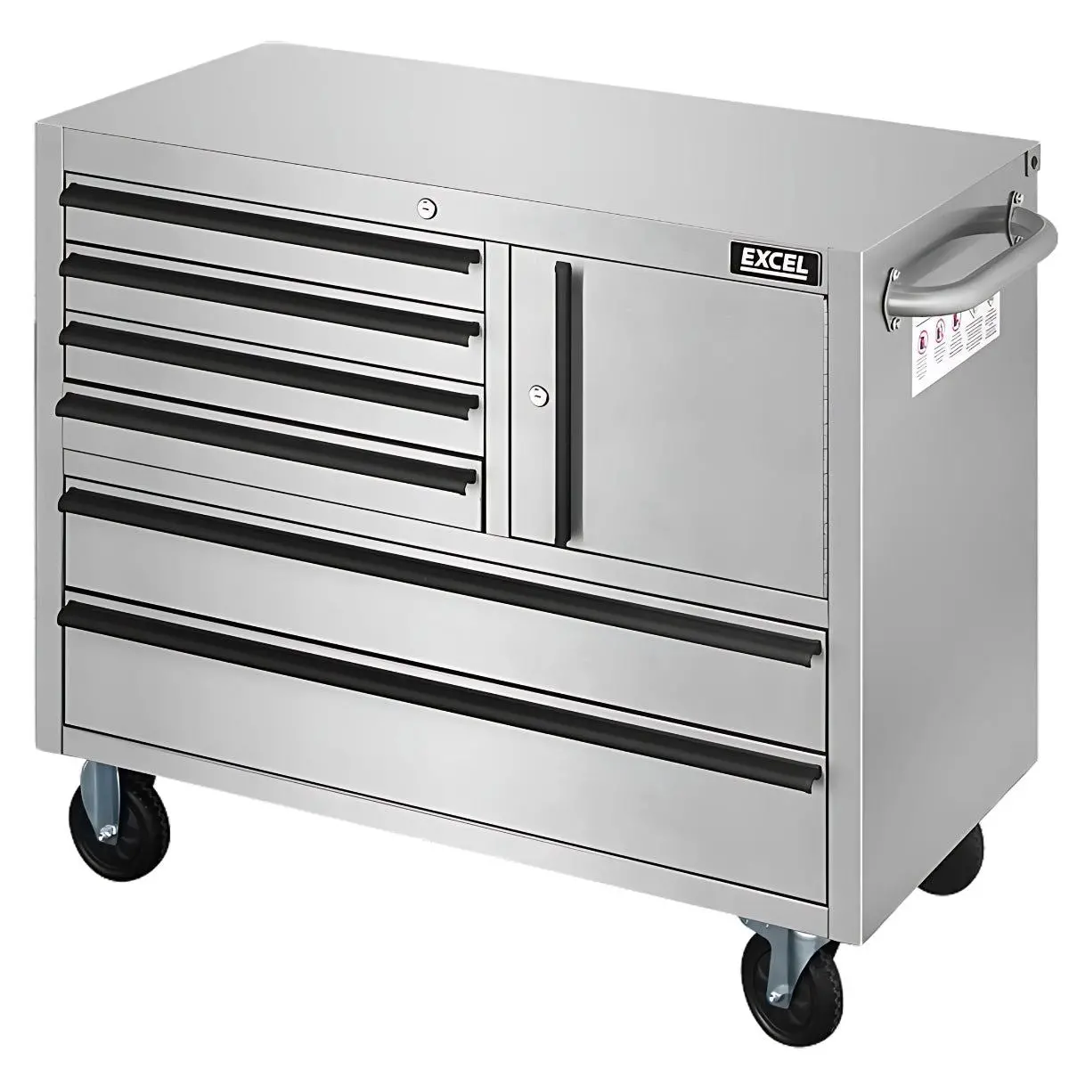 Excel 41" 6 Drawer Stainless Steel Cabinet 1