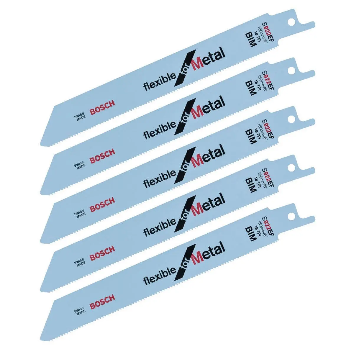 Bosch S922ef Reciprocating Saw Blades For Metal Pack Of 5 - 2608656015 1