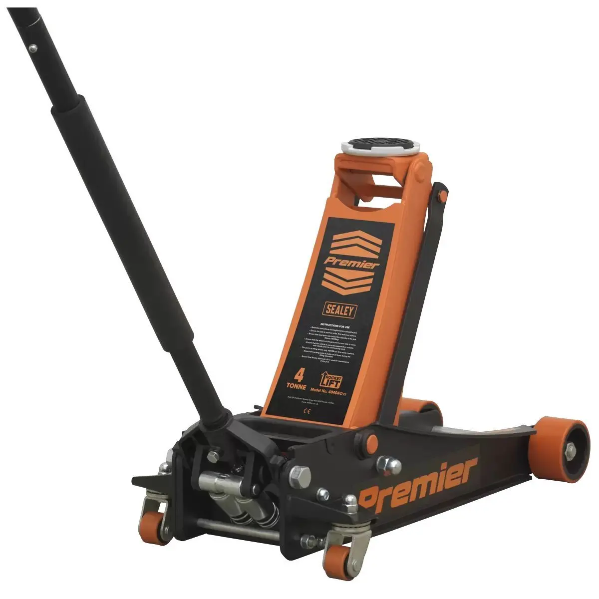 Sealey 4040Ao Trolley Jack 4Tonne Rocket Lift Orange 1