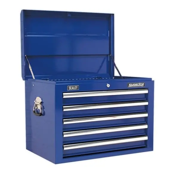 Sealey Ap26059tc Topchest 5 Drawer With Ball Bearing Runners Blue 1