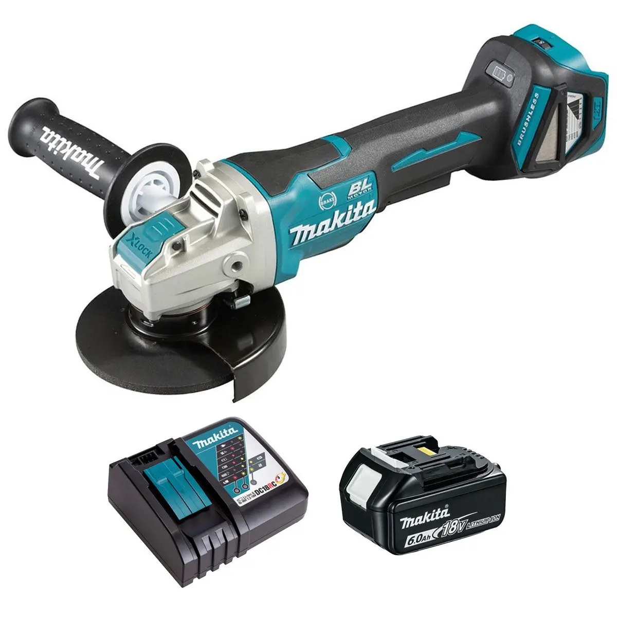 Makita Dga519z 18V Lxt Brushless 125Mm Angle Grinder With 1 X 6.0Ah Battery & Charger 1