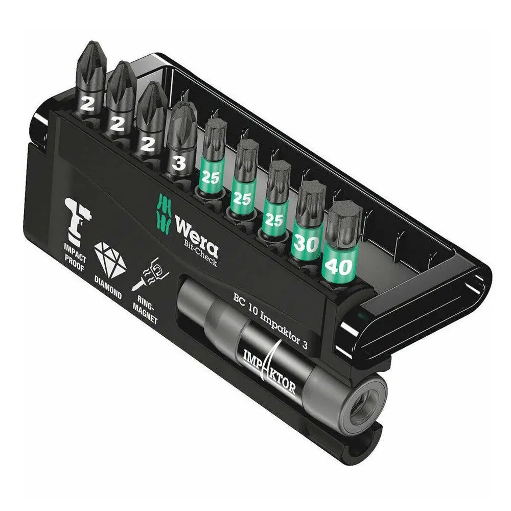 Wera Wer057683 Impaktor 8755/67-9/Imp Bit Check Pozi / Torx Set Of 9 Piece 1