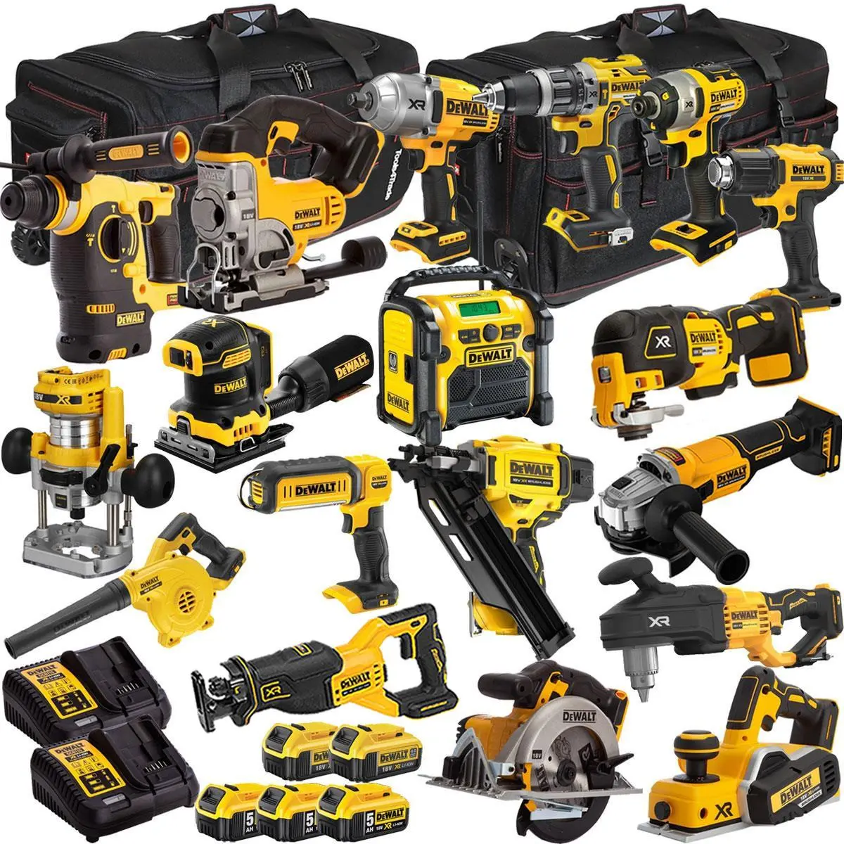 Dewalt 18V 18 Piece Combo Kit With 5 X Batteries & Charger T4tkit-1311 1