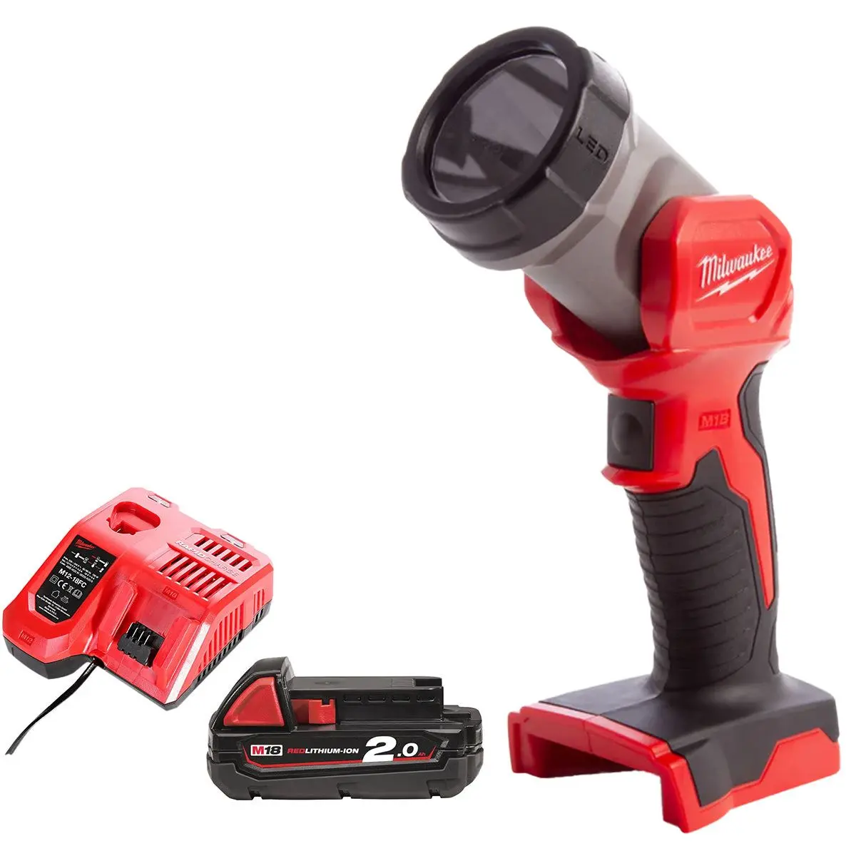 Milwaukee M18tled-0 M18 18V Led Work Light Torch With 1 X 2.0Ah Battery & Charger 1