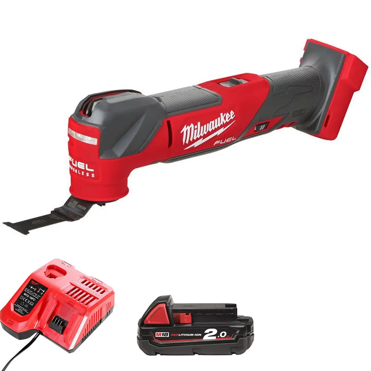 Milwaukee M18fmt-0 18V Fuel Brushless Multi Tool With 1 X 2.0Ah Battery & Charger 1