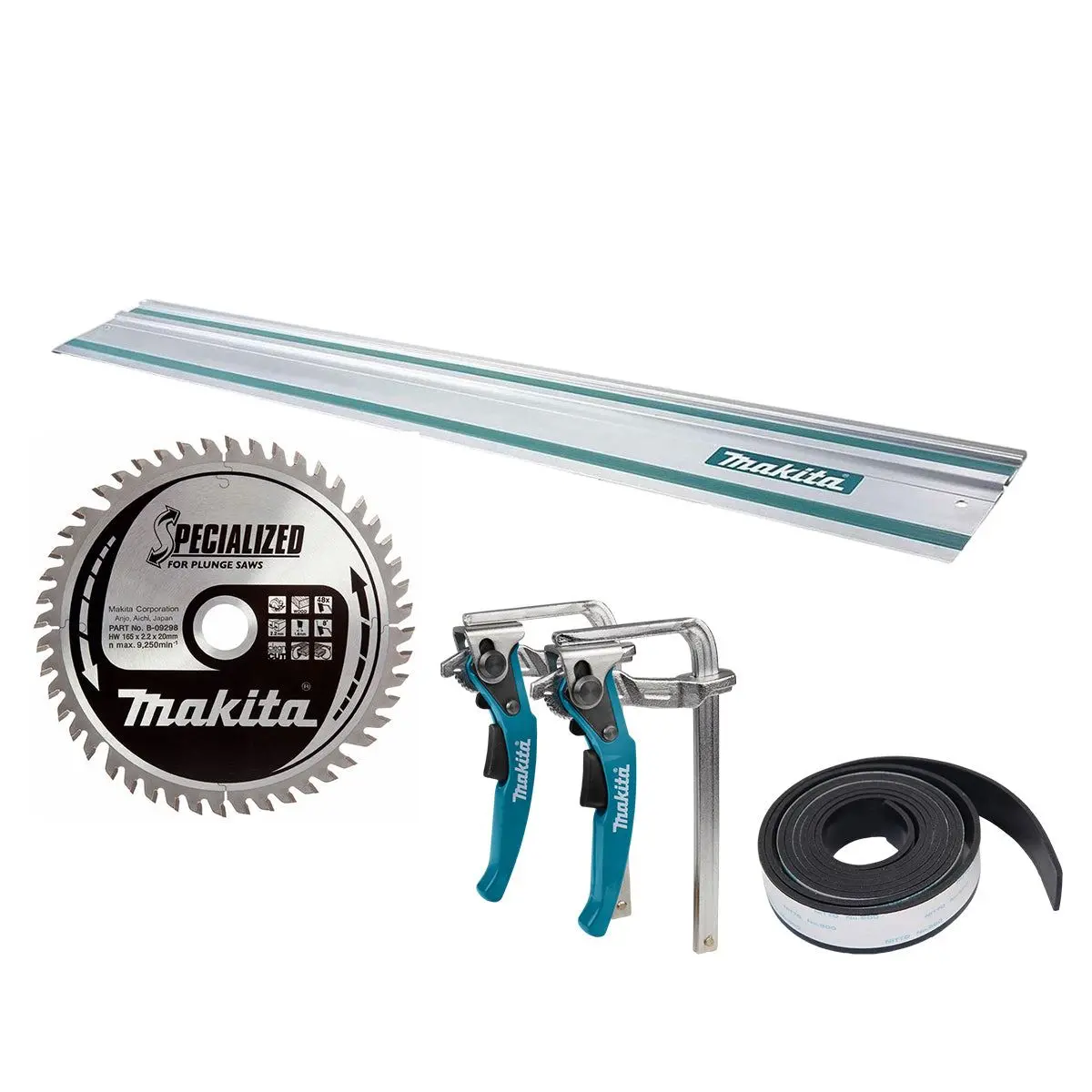 Makita 3000Mm Guide Rail With Clamp Set, 48T Blade, Rubber 1