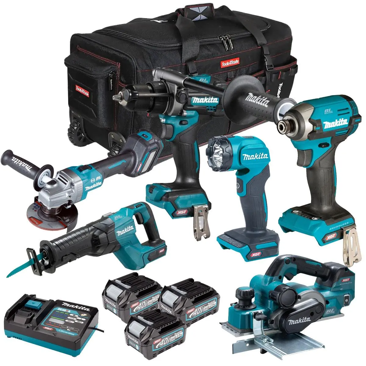 Makita 40V Xgt 6 Piece Brushless Power Tool Kit With 3 X 2.5Ah Battery T4tkit-16061 1