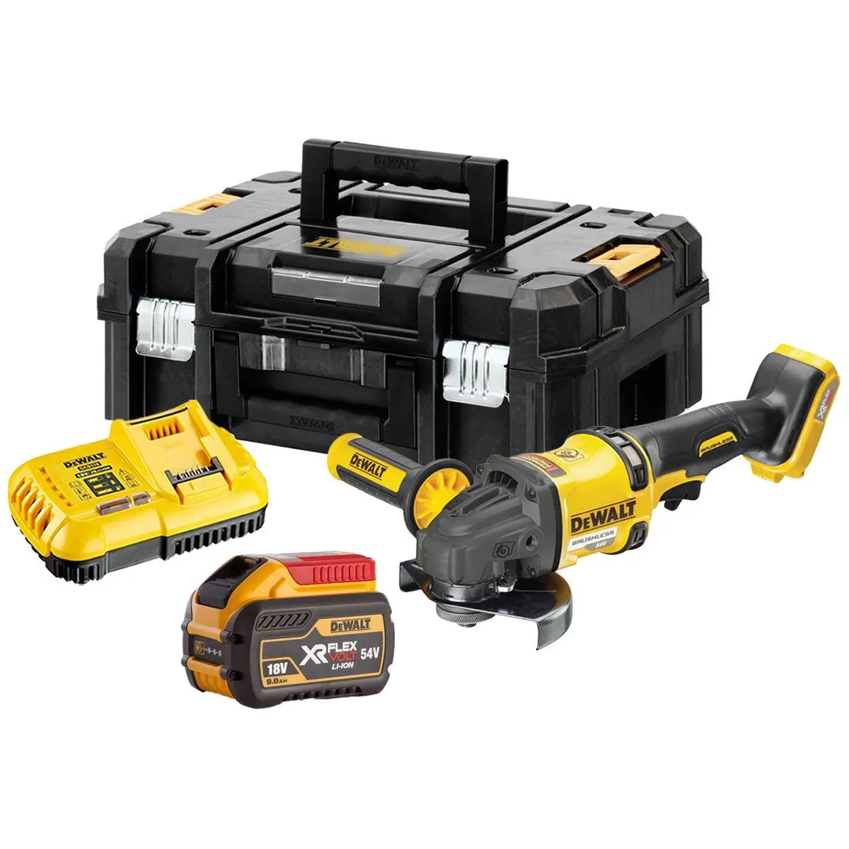 Dewalt Dcg418nt 54V Xr Flexvolt Brushless Angle Grinder With 1 X 9.0Ah Battery & Charger 1