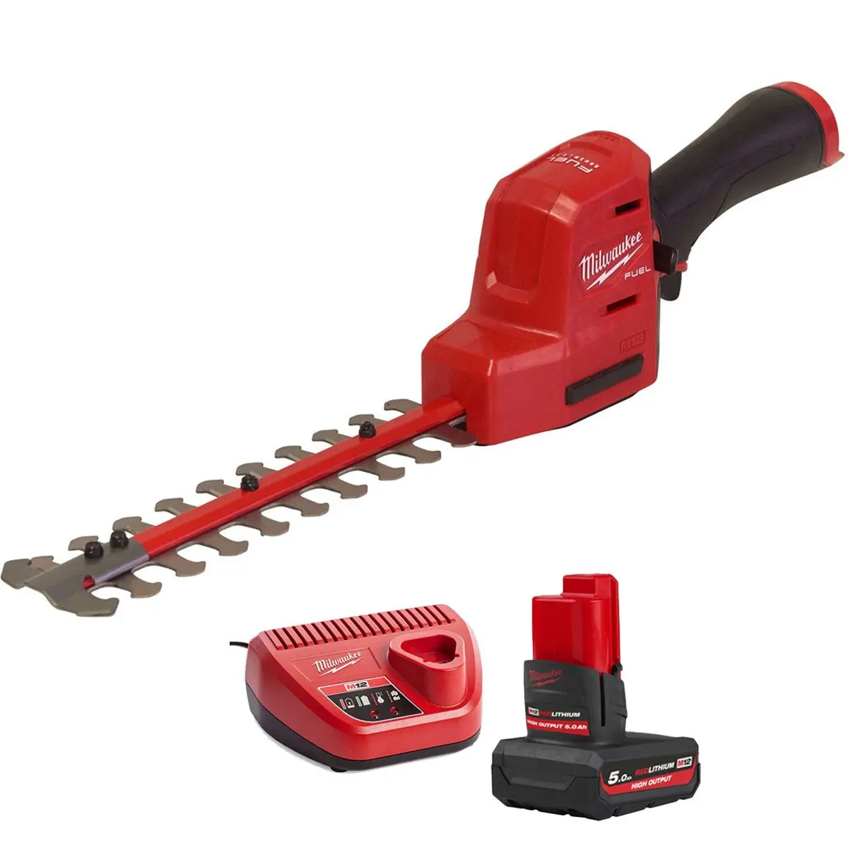 Milwaukee M12fht20-0 12V Brushless 20Cm Hedge Trimmer With 1 X 5.0Ah Battery & Charger 1