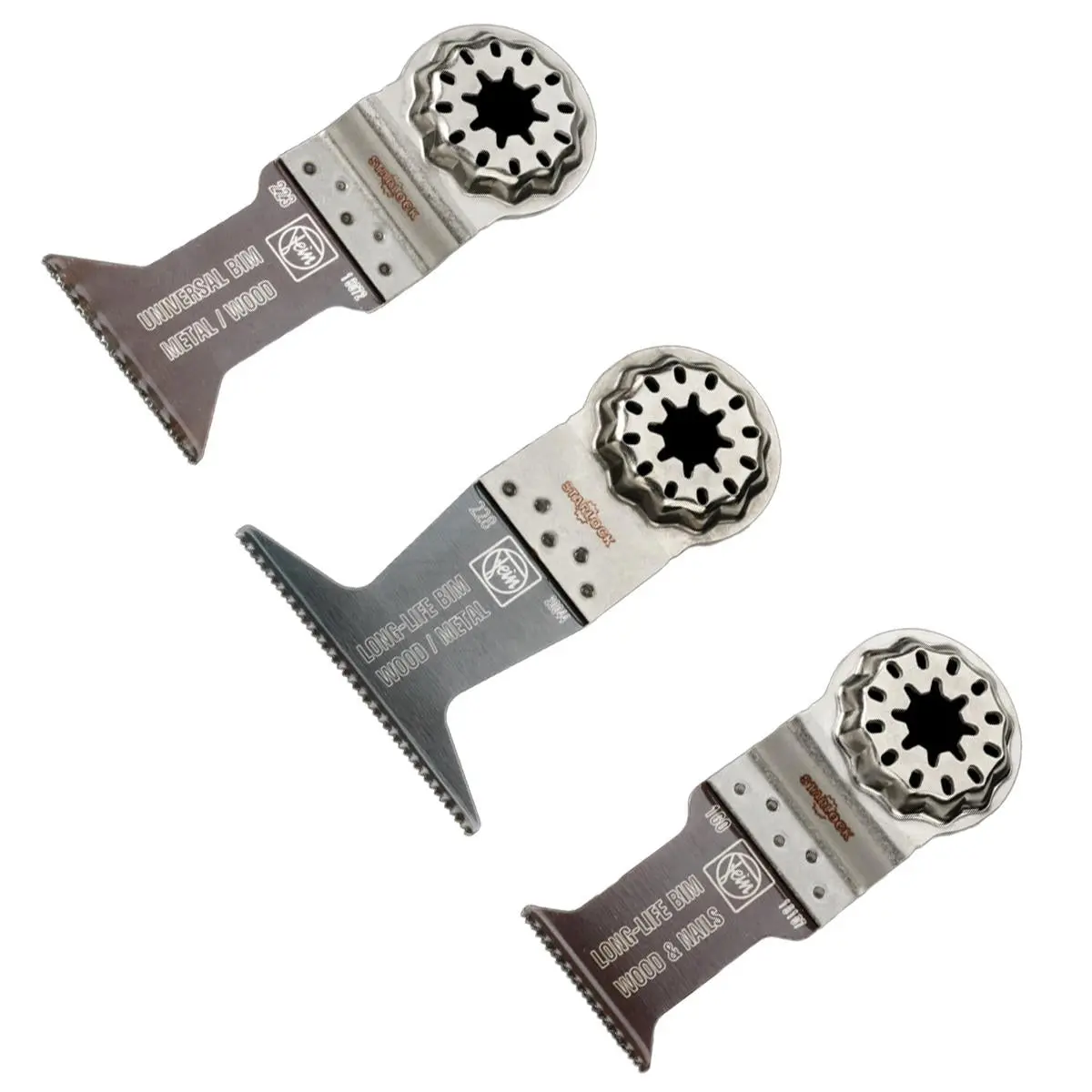 Fein 3 Piece Starlock Wood & Metal E-Cut Multi-Tool Blades Combo Set 35222967100 1