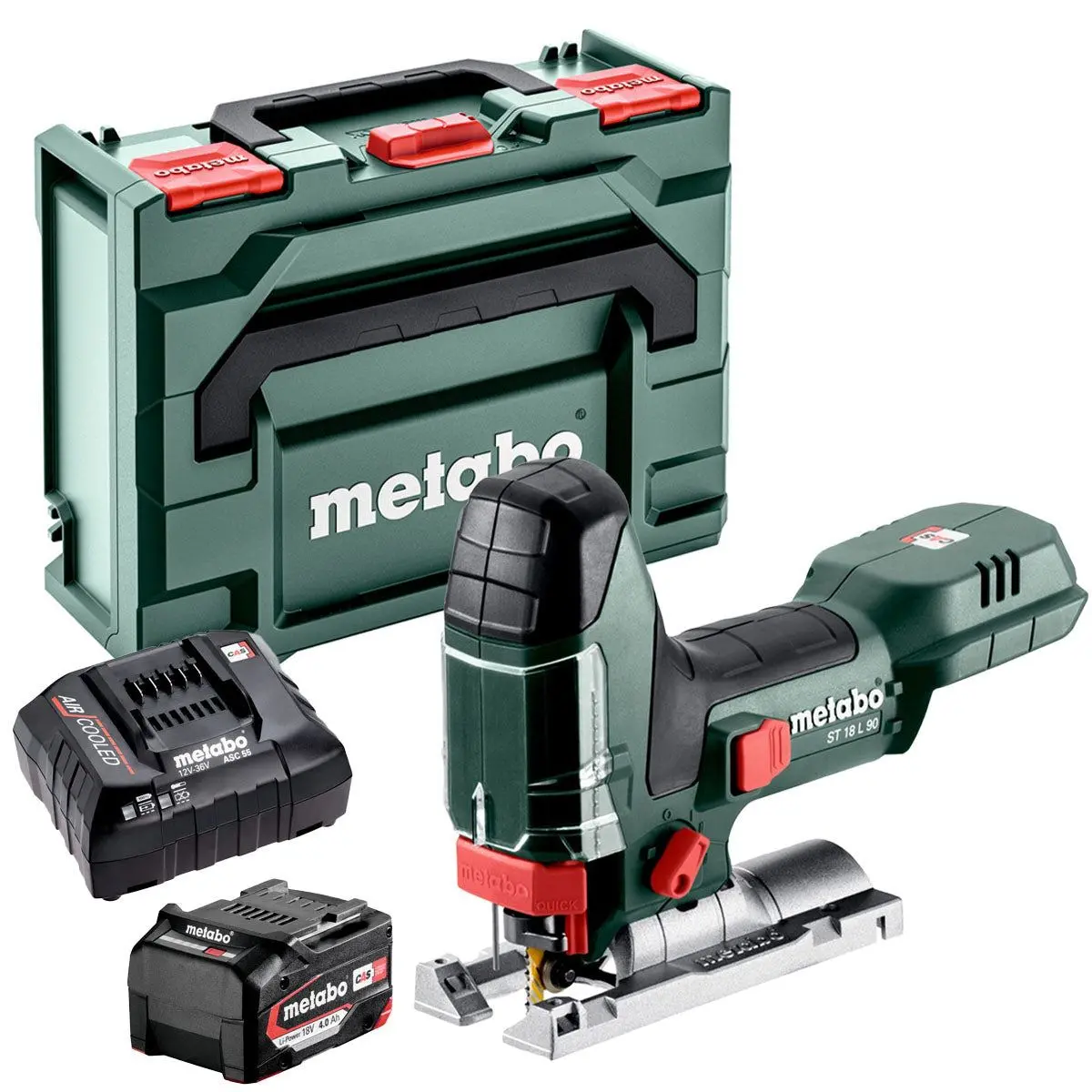 Metabo St 18 L 90 18V Body Grip Jigsaw With 1 X 4.0Ah Battery Charger & Metabox 1