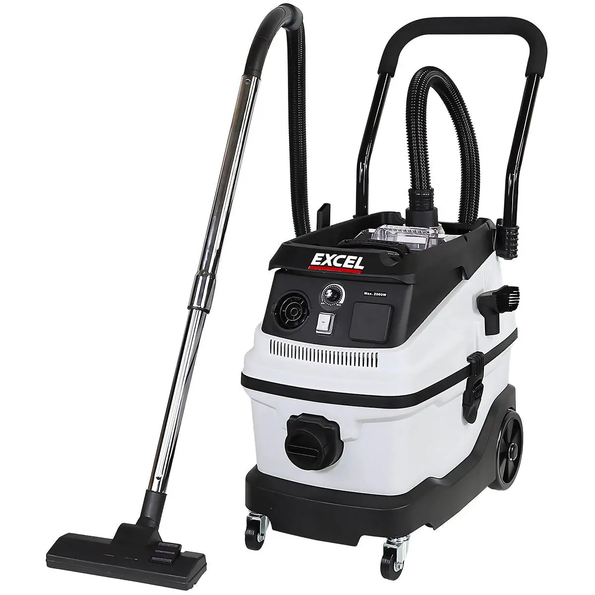Excel 30L Mobile Dust Extractor Wet & Dry Vacuum Cleaner 240V/1600W 1