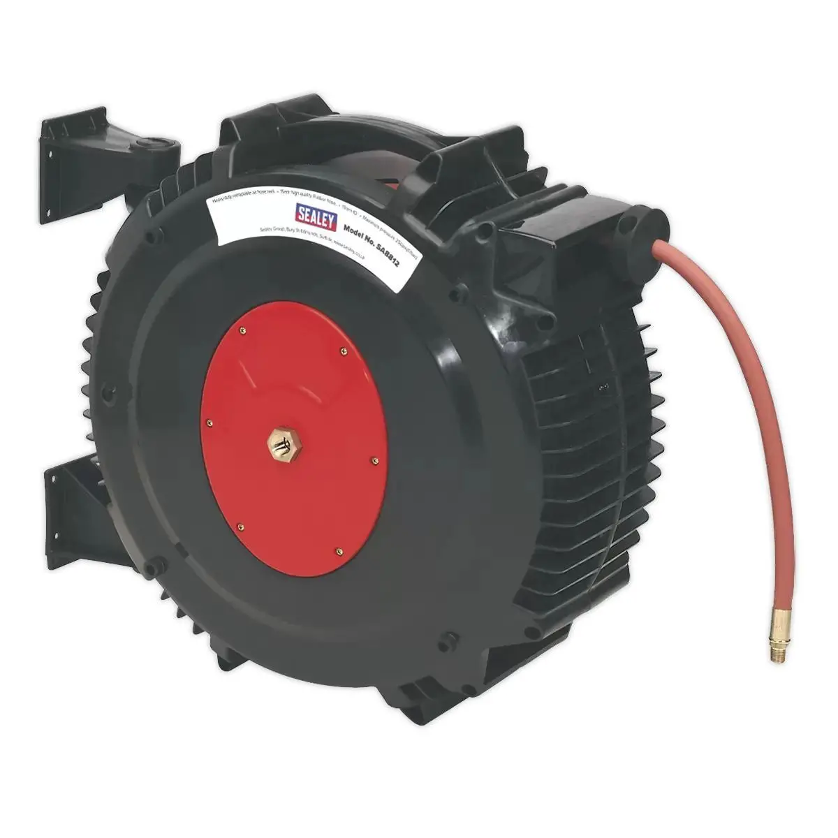 Sealey Sa8812 15M Retractable Air Hose Reel Ø13mm Id Rubber Hose 1