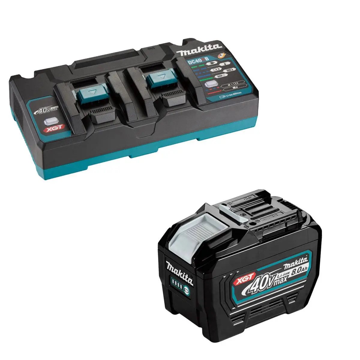 Makita Bl4080f 40V Xgt Li-Ion 8.0Ah Battery 191X65-8 With Dc40rb/2 Charger 1