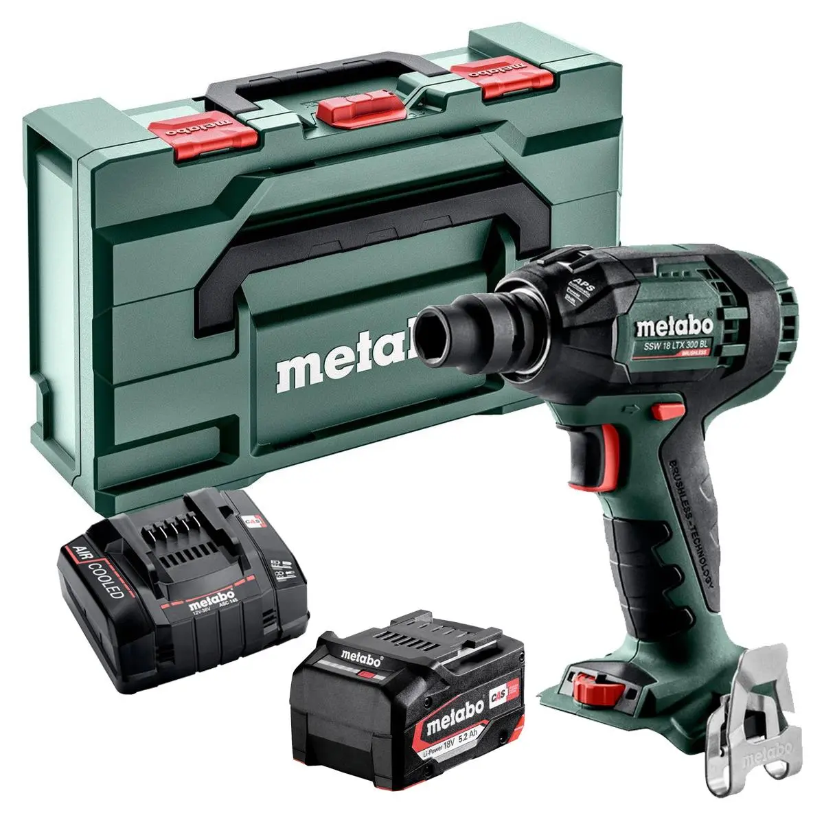 Metabo Ssw 18 Ltx 300 Bl 18V Brushless Impact Wrench With 1 X 5.2Ah Battery Charger & Case 1