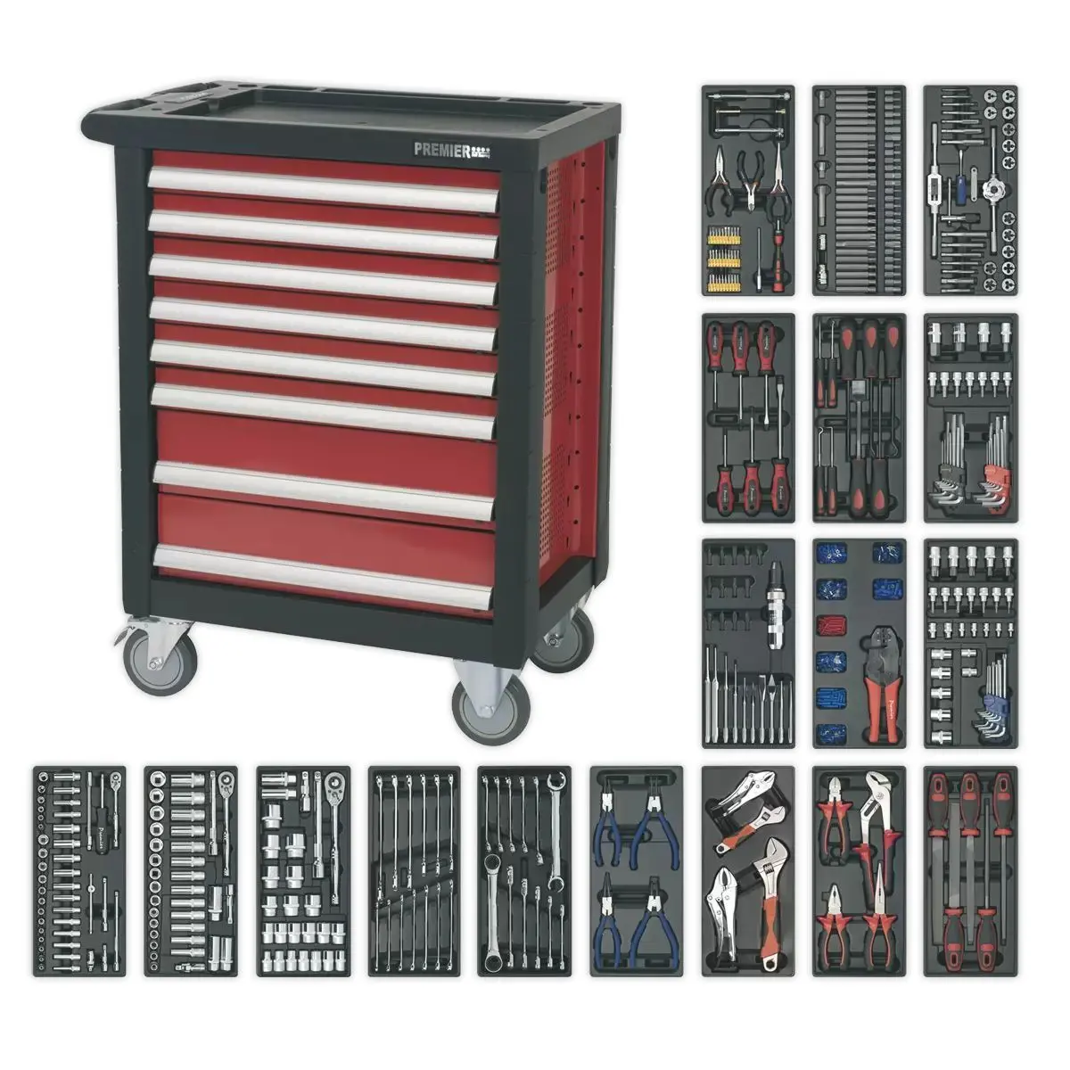 Sealey Ap2408ttc08 Roll Cab 8 Drawer 707Pc Tool Kit 1