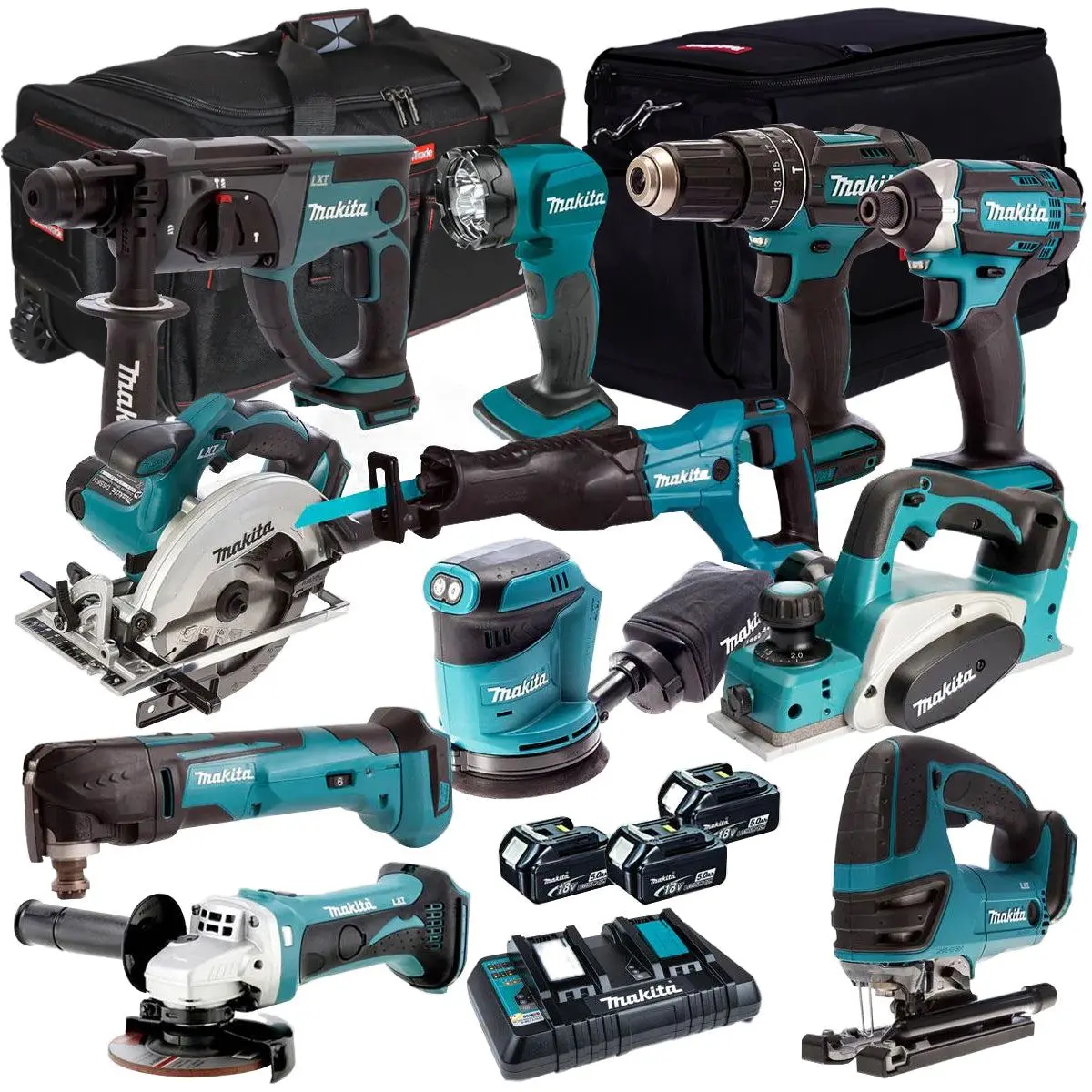 Makita 18V 11 Piece Power Tool Kit With 3 X 5.0Ah Battery & Charger T4tkit-261 1
