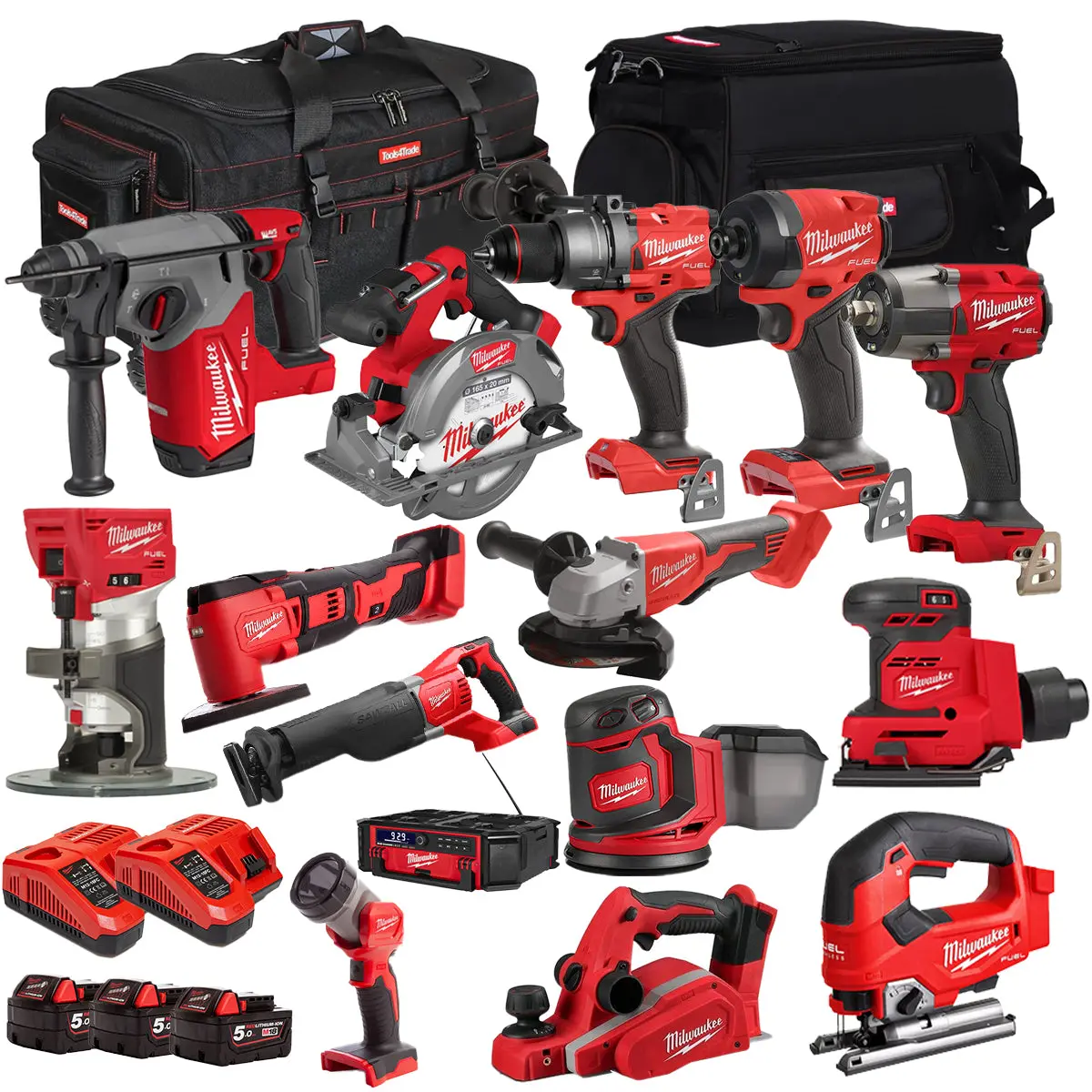 Milwaukee 18V 15 Piece Combo Kit With 3 X 5.0Ah Battery & Charger T4tkit-32220 1