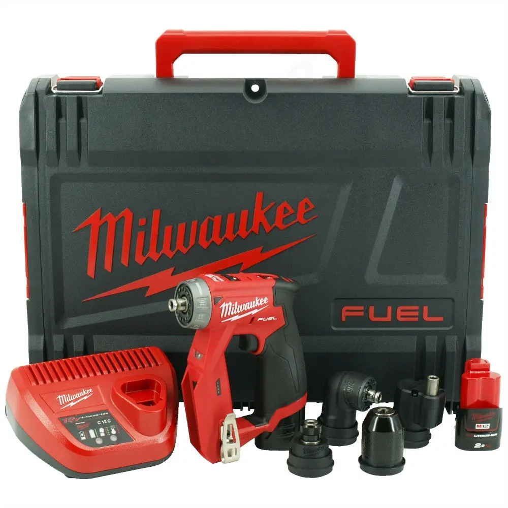 Milwaukee M12fddxkit-202X 12V 4-In-1 Fuel Drill Driver Kit With Interchangeable Heads 4933464980 1