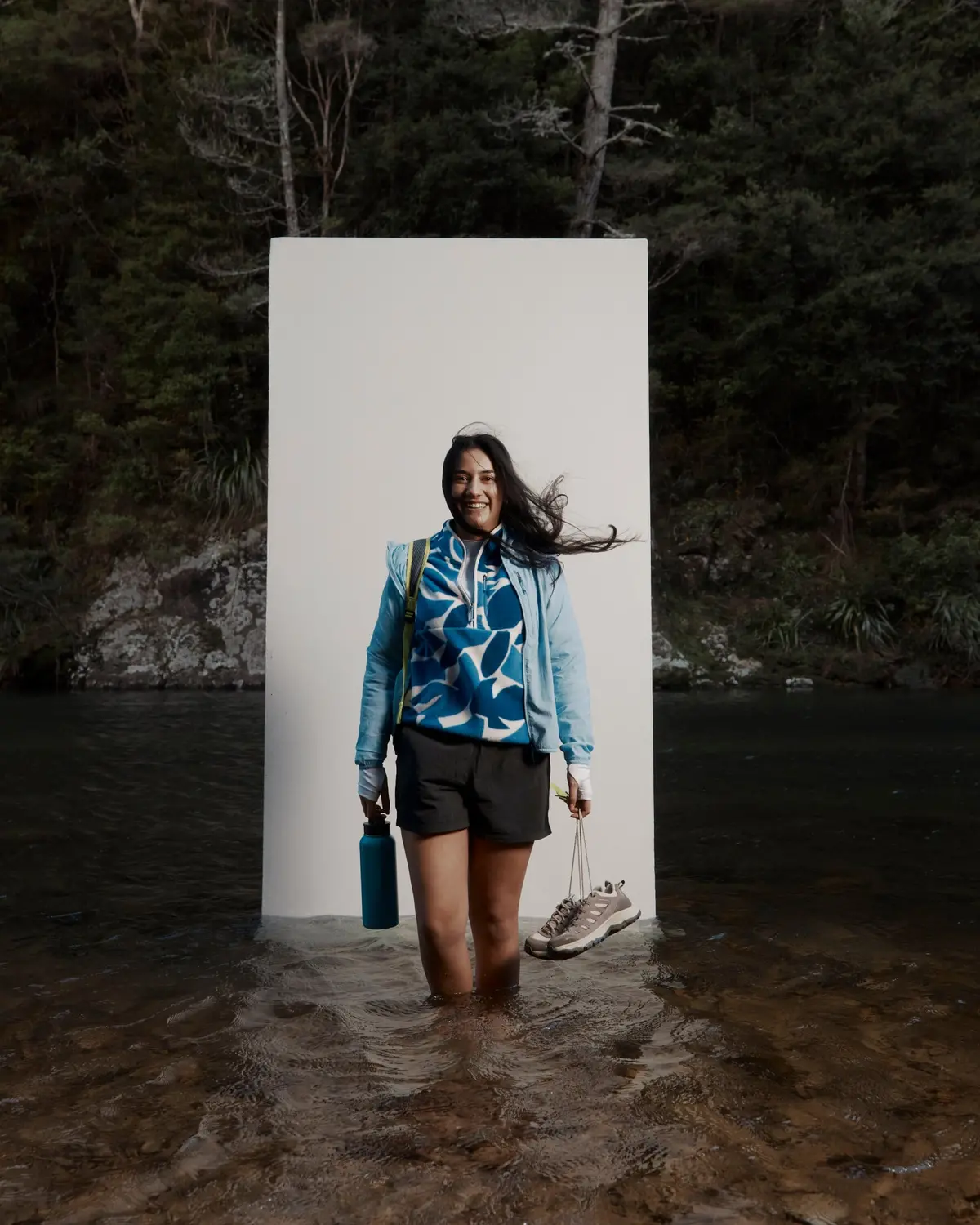 Wmns Trailhead Fleece 1/4 Zip Pullover - Dark Peri Forest Floor Print 1